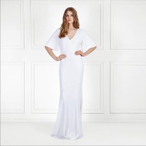 Rachel Zoe flutter sleeve sequin gown in white LIKE NEW